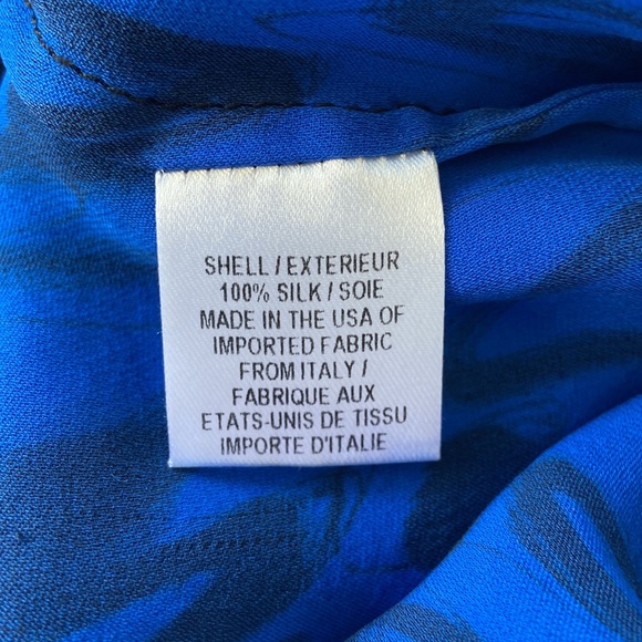 MILLY silk cobalt blue scribble tank top - Picture 4 of 7